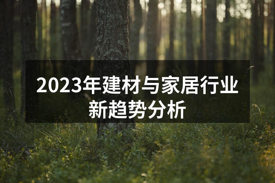 2023年建材与家居行业新趋势分析